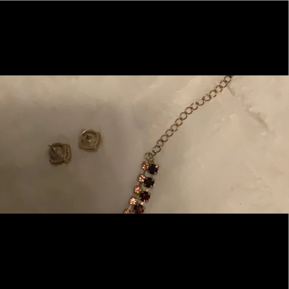 Versona pink and purple Necklace and earring set (3 for $15 item)